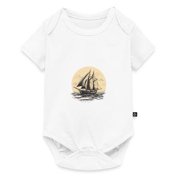 Sail Shiff vintage illustration - Baby Premium short-sleeve bodysuit - white - Front