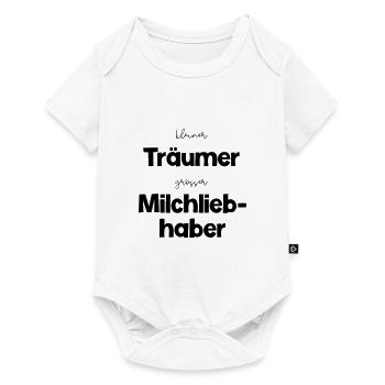 Kleiner Träumer - Grosser Milchliebhaber - Baby Premium Kurzarmbody - Weiß - Vorne