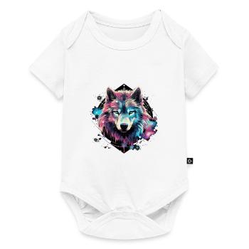 Kosmischer Wolfenkreis - Baby Premium Kurzarmbody - Weiß - Vorne