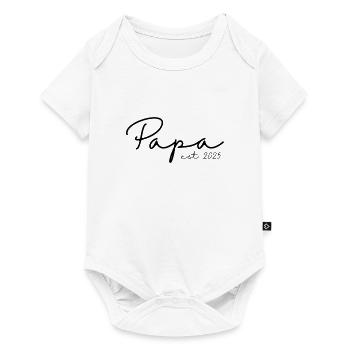 Papa est. 2025 / Nouveau papa / Enceinte - Body à manches courtes Premium Bébé - blanc - Devant