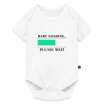 Schwanger Baby loading please wait Geschenkidee - Baby Premium Kurzarmbody - Weiß - Vorne