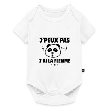 j peux pas j ai la flemme - Body à manches courtes Premium Bébé - blanc - Devant