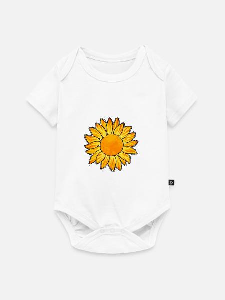 Sonnenblume - Baby Premium Kurzarmbody - Weiß