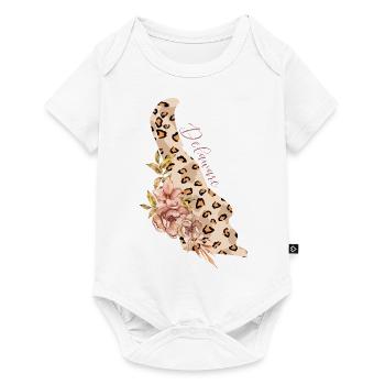 Leopard Pattern Map State of Delaware - Baby Premium short-sleeve bodysuit - white - Front