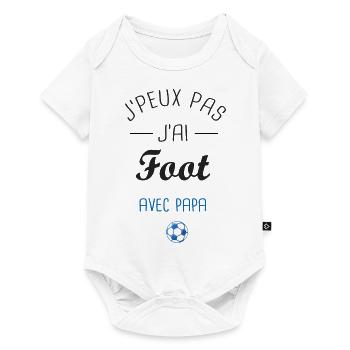 J'peux pas j'ai Foot avec papa papa et fils - Body à manches courtes Premium Bébé - blanc - Devant