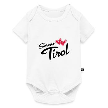 Servus Tyrol avec double coeur - Body à manches courtes Premium Bébé - blanc - Devant
