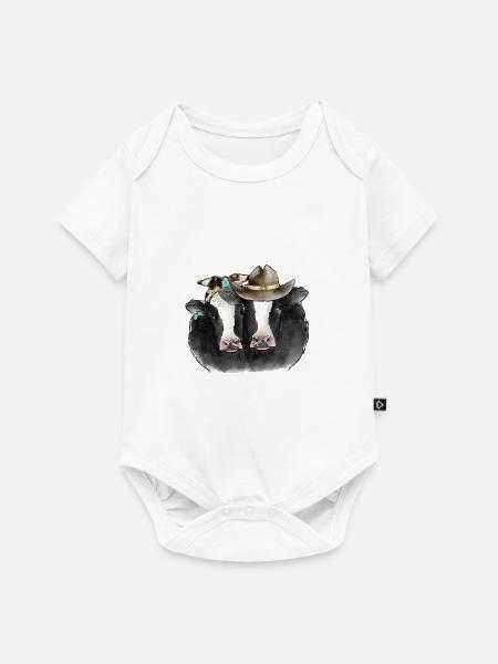 Valentines Kühe - Baby Premium Kurzarmbody - Weiß