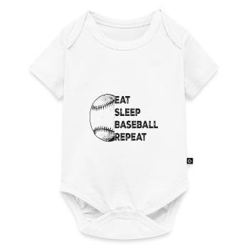 Eat Sleep Baseball Repeat pour les amateurs de baseball, sport - Body à manches courtes Premium Bébé - blanc - Devant