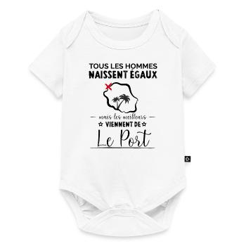 Les Meilleurs Viennent De Le Port De La Réunion. - Body à manches courtes Premium Bébé - blanc - Devant