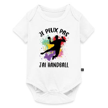 Je peux pas j'ai Handball - Body à manches courtes Premium Bébé - blanc - Devant
