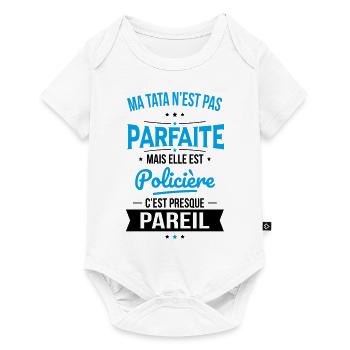 Ma tata n'est pas parfaite - Policière - Body à manches courtes Premium Bébé - blanc - Devant