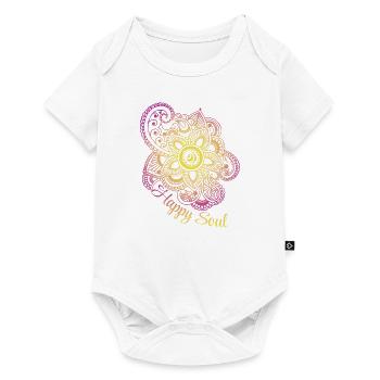 "Happy Soul" 2 - Baby Premium Kurzarmbody - Weiß - Vorne