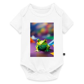 Green Origami Frog - Baby Premium short-sleeve bodysuit - white - Front