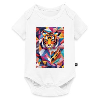 Royal Stripes: Origami Tiger - Baby Premium short-sleeve bodysuit - white - Front