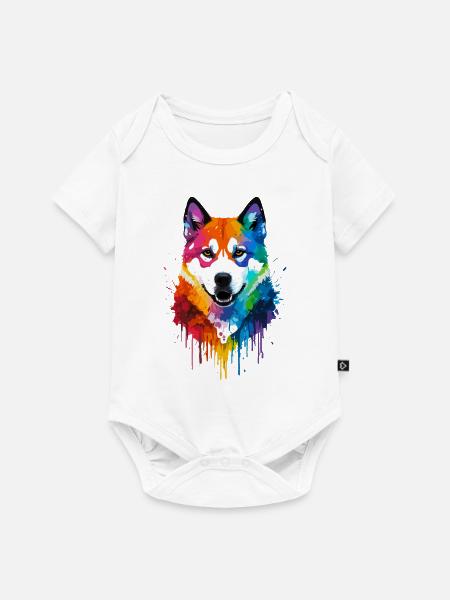 Akita - Baby Premium Kurzarmbody - Weiß