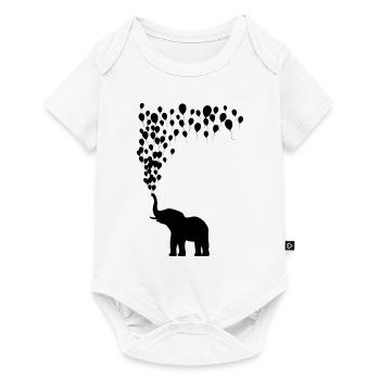 Elefant Luftballon Freude Spiel Spass Geschenk - Baby Premium Kurzarmbody - Weiß - Vorne