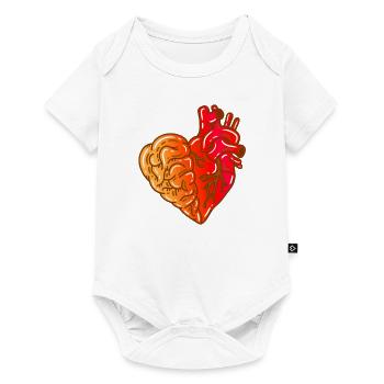 Cœur Cerveau - Body à manches courtes Premium Bébé - blanc - Devant