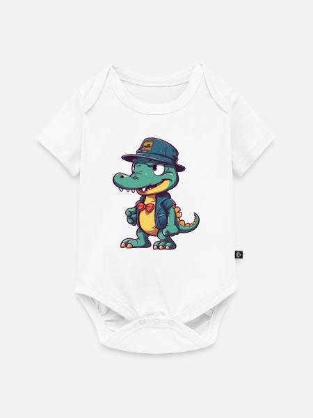 cool krokodil - Baby Premium Kurzarmbody - Weiß