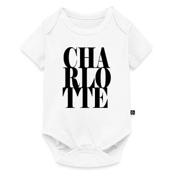 Charlotte Nom Prénom Police moderne Word Art - Body à manches courtes Premium Bébé - blanc - Devant