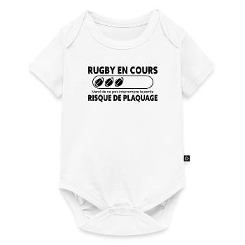 Rugby, Humour Sport, Idée Cadeau Sportif Original - Body à manches courtes Premium Bébé - blanc - Devant
