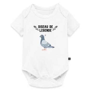 Oiseau de légende: le pigeon (typo noire) - Body à manches courtes Premium Bébé - blanc - Devant