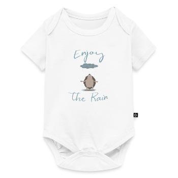 Illustrated hedgehog in the rain - Baby Premium short-sleeve bodysuit - white - Front
