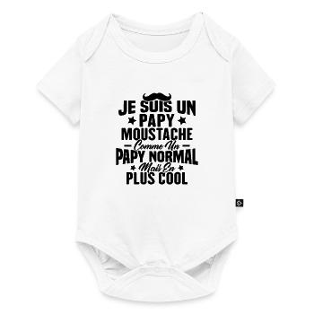 Un papy moustache comme un papy normal - Body à manches courtes Premium Bébé - blanc - Devant