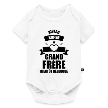 niveau super grand frere bientot debloque - Body à manches courtes Premium Bébé - blanc - Devant
