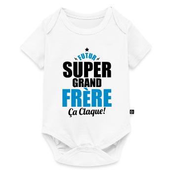 futur super grand frere ça claque - Body à manches courtes Premium Bébé - blanc - Devant