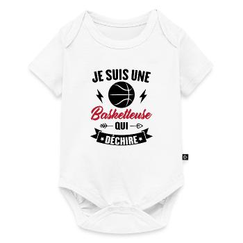 Cadeau humour Je suis une basketteuse qui déchire - Body à manches courtes Premium Bébé - blanc - Devant