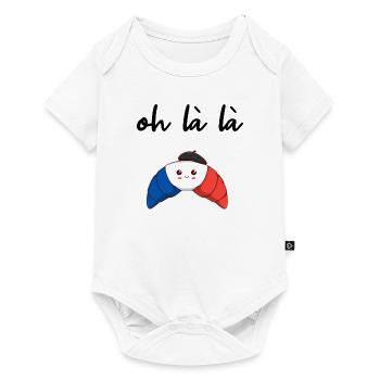France Croissant Oh la la idée cadeau - Body à manches courtes Premium Bébé - blanc - Devant