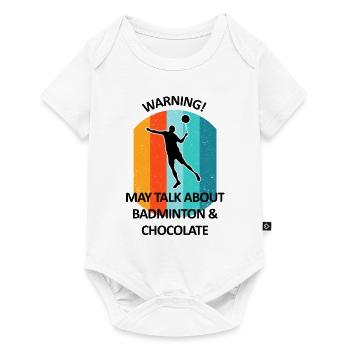 Badminton Badminton Badminton Player Chocolat - Body à manches courtes Premium Bébé - blanc - Devant