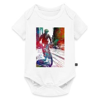 Cyclisme #cycling #sport #bike - Body à manches courtes Premium Bébé - blanc - Devant