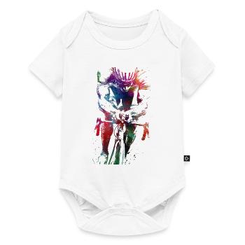 Cyclisme #cycling #sport #bike - Body à manches courtes Premium Bébé - blanc - Devant