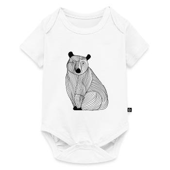 Lines art animal bear - Baby Premium short-sleeve bodysuit - white - Front