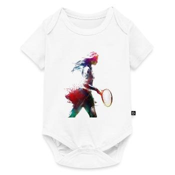 Joueur de tennis sport art #tennis #sport - Body à manches courtes Premium Bébé - blanc - Devant