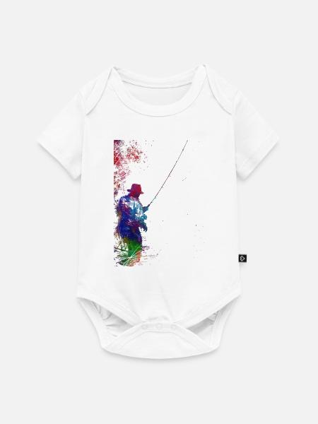 Angelsport Kunst #fishing - Baby Premium Kurzarmbody - Weiß