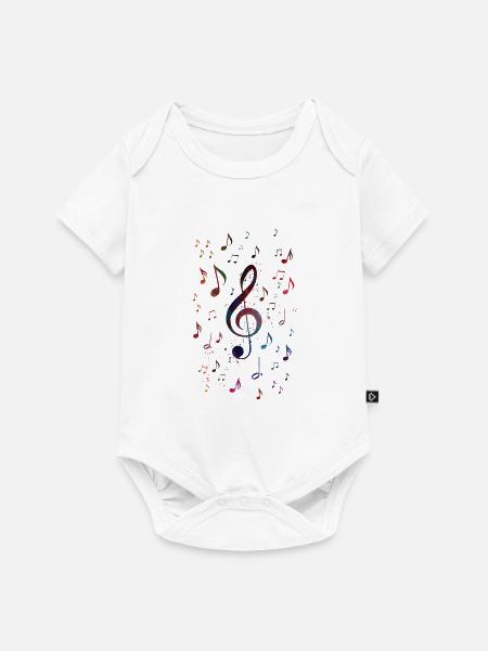 Violine Musiktaste - Baby Premium Kurzarmbody - Weiß