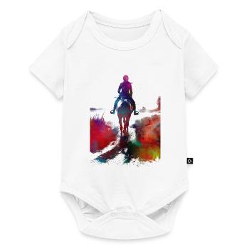 Cavalier #rider #horse #sport - Body à manches courtes Premium Bébé - blanc - Devant