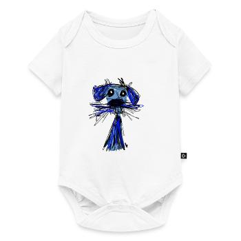 illustration, blue, hand-drawn, scrubby, dog - Baby Premium short-sleeve bodysuit - white - Front