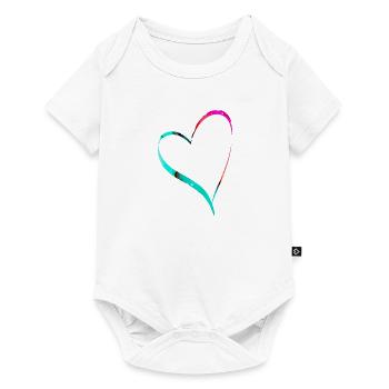 Watercolor Heart - Baby Premium short-sleeve bodysuit - white - Front