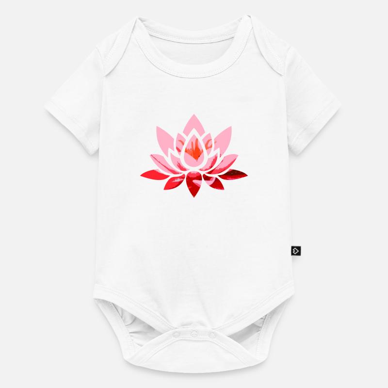 Lotus Fleur - Body à manches courtes Premium Bébé - blanc