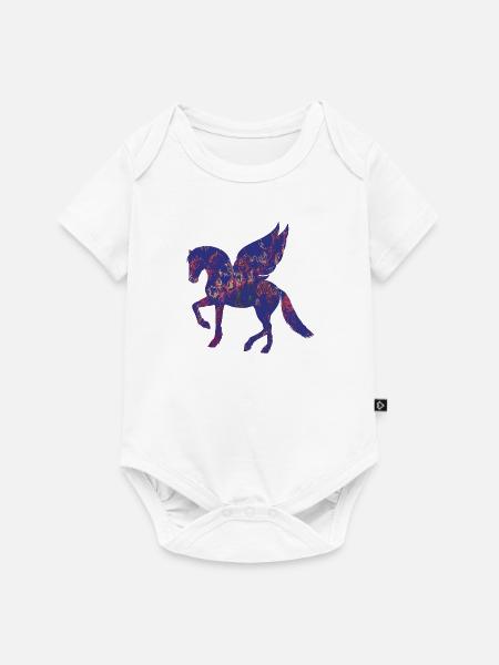 Bunter Pegasus - Baby Premium Kurzarmbody - Weiß