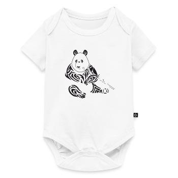 Panda tribal - Body à manches courtes Premium Bébé - blanc - Devant