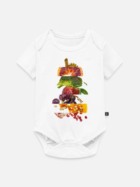 Obst & Gemüse - Baby Premium Kurzarmbody - Weiß