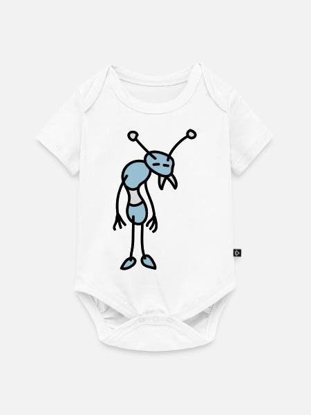 sad_bug_3c - Baby Premium Kurzarmbody - Weiß