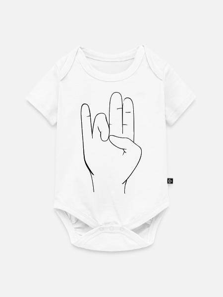 Handzeichen - Baby Premium Kurzarmbody - Weiß