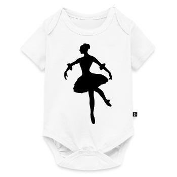 Danseuse de ballet vecteur Silhouette - Body à manches courtes Premium Bébé - blanc - Devant