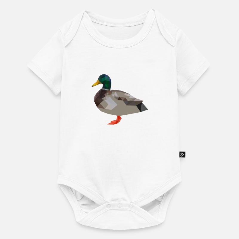 Duck, , ducks polygon geometric - Baby Premium short-sleeve bodysuit - white