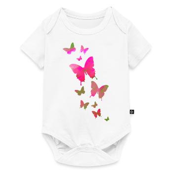 Schmetterling Schmetterling Tier bunt Farbe - Baby Premium Kurzarmbody - Weiß - Vorne